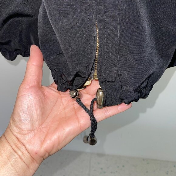 Vintage Womens Tiger Print Reversible Bomber Jacket Sz Large Tan Black Zip Front - Picture 11 of 13